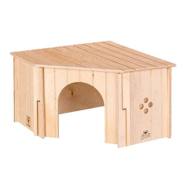 SIN CORNER Casinha de canto em madeira para pequenos animais