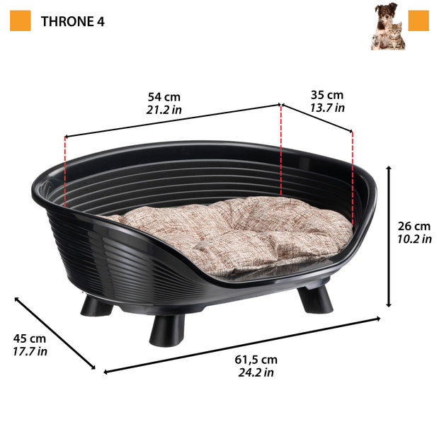 带 THRONE 坐垫的塑料婴儿床