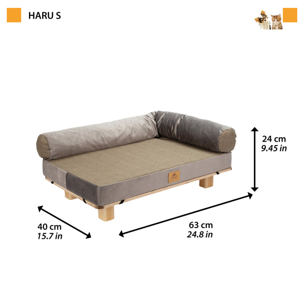HARU Cama de madera para perros y gatos
