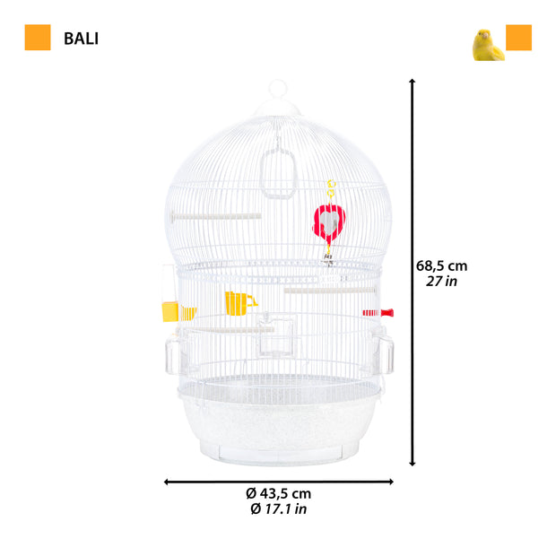 BALI 中号圆形鸟笼白色