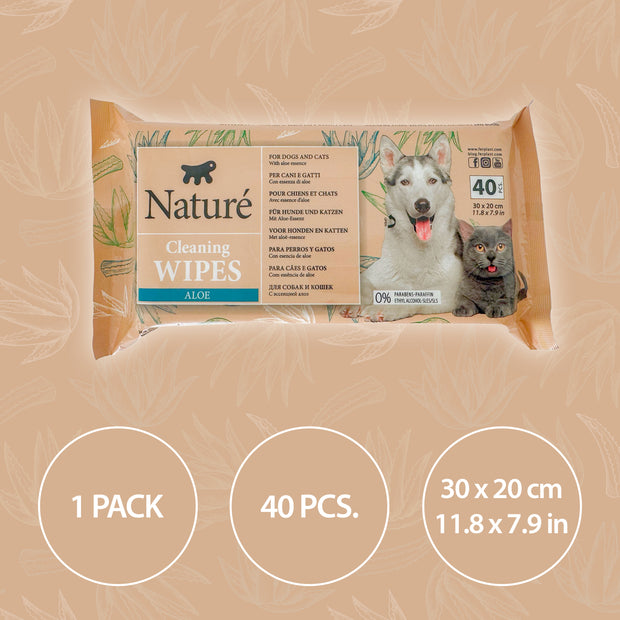 NATURÈ 犬猫芦荟湿巾（40片装）