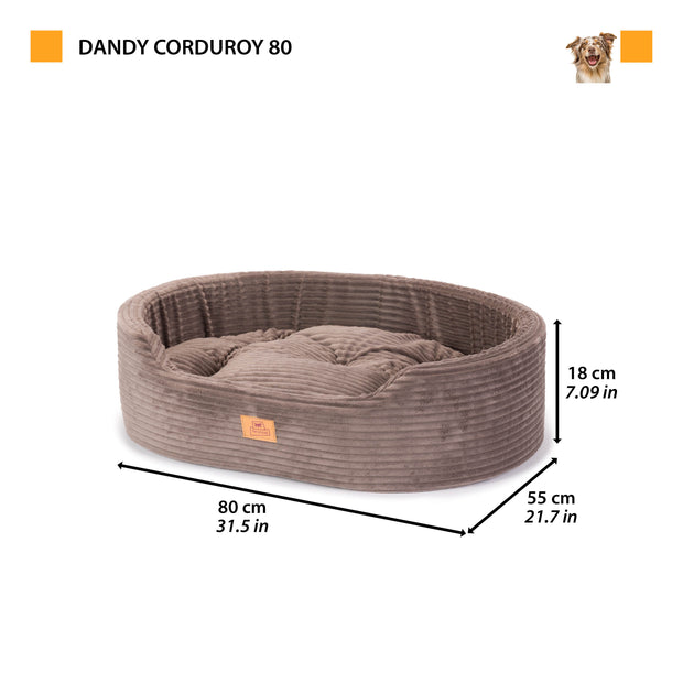 DANDY CORDUROY Лежанка-диван с съёмной подушкой для собак и кошек