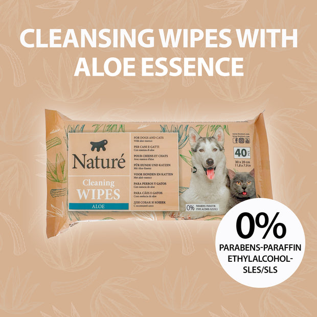 NATURÈ 犬猫芦荟湿巾（40片装）