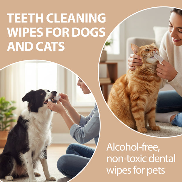 TOALHETES DENTÁRIAS DESCARTÁVEIS NATURÉ - PARA CÃES E GATOS (x50)