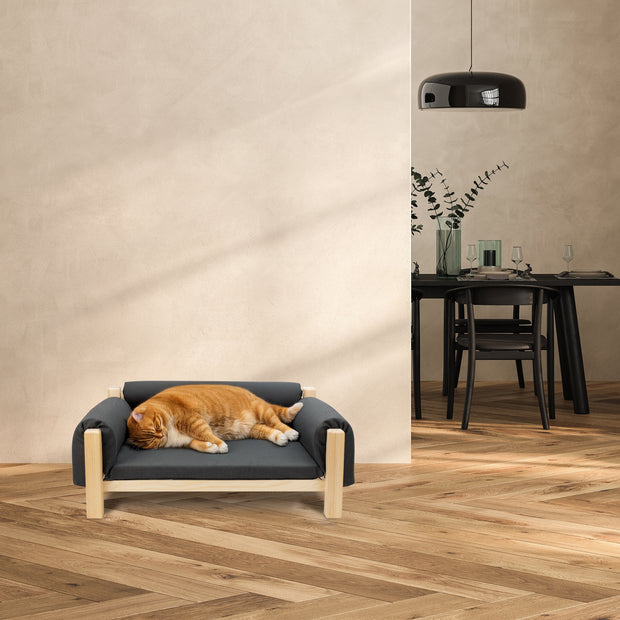 MIZU Cama de madera para perros y gatos