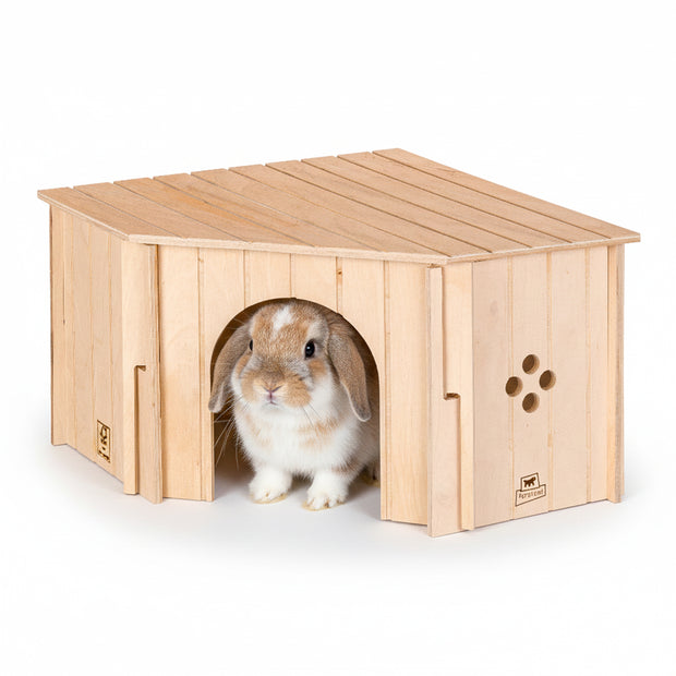 SIN CORNER Casinha de canto em madeira para pequenos animais