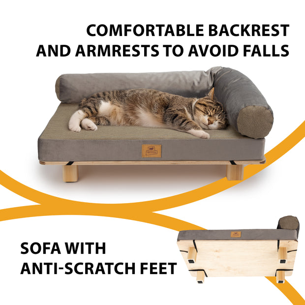 HARU Cama de madera para perros y gatos