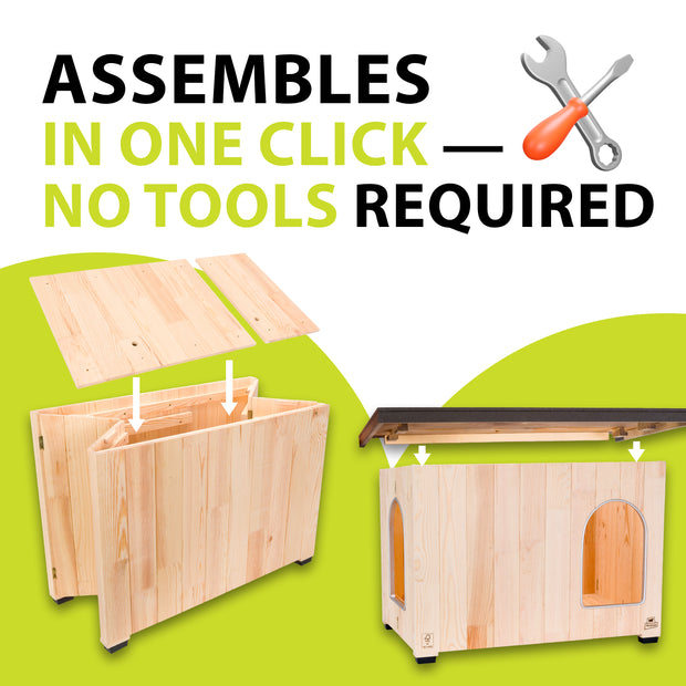 CLICKO wooden dog kennel